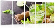 Tablou 5-piese Mojito delicios