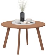 Outsunny Masă de cafea mică rotundă, masă auxiliară cu picioare antidrapante, cadru din metal, pentru grădină, Ø 70 x 42 cm, portocaliu | Aosom Romania