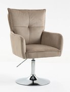 HR250N Scaun Catifea Latte Bază Cromata