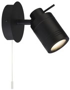 Aplica de perete pentru baie cu spot directionabil IP44 Samson negru