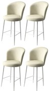 Set de scaune de bar Fora Cream and White, 4 buc., 4 buc