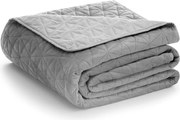 Cuvertură gri deschis matlasată din catifea 220x240 cm Laila – Restilo