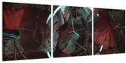 Tablou - Cerc de neon între palmieri (cu ceas) (90x30 cm)