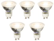 Set de 5 becuri LED GU10 reglabile 5W 370lm 3000K