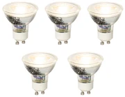 Set de 5 becuri LED GU10 reglabile 5W 370lm 3000K