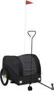 vidaXL Remorcă pentru biciclete, negru, 45 kg, fier