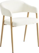 Fotoliu de sufragerie de design, crem/fag, NIZAR TYP 1