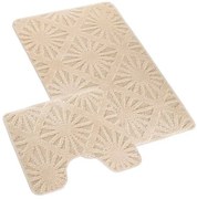 Set de covoare de baie Bellatex Bany cu modelRaze crem, 60 x 100, 60 x 50 cm