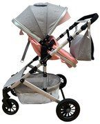 Carucior 2 in 1 pentru copii, cu maner reversibil si suspensii, 0-36 luni - CPC-31-roz