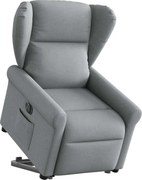 vidaXL Fotoliu electric rabatabil cu ridicare, gri deschis, textil