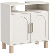 HOMCOM Mobilier baie sub chiuvetă mobilier sub chiuvetă dulap 2 uși cu raft reglabil 60 x 30 x 63 cm alb | Aosom Romania