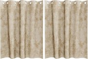 vidaXL Cortine din catifea cu perdele 2 pcs Crem 140 x 140 cm Catifea