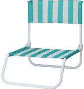 Scaun de plajă pliabil Stripes, 65 x 44 x 19 cm,verde