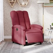vidaXL Fotoliu rabatabil electric, roșu vin, material textil
