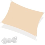 Prelata soare / vela umbrire impermeabila 4 x 2 m, protectie UV, umbrire 90%, 160 gsm, bej