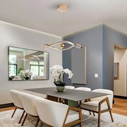 Lustra LED CCT cu telecomanda si inaltime reglabila Romina auriu