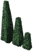 Set arbuști ornamentali artificiali piramidă pe tulpină, 3 buc.