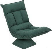 HOMCOM Fotoliu de podea cu spătar reglabil în 5 trepte, rotativ, fotoliu modern tapițat, Verde | Aosom Romania