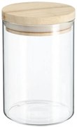Recipient 5Five Woods, 600 ml, sticla borosilicata, capac lemn arbore de cauciuc, 10 x H 14 cm