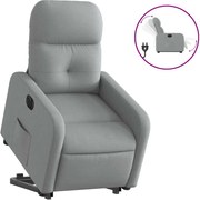 vidaXL Fotoliu electric rabatabil cu ridicare, gri deschis, textil