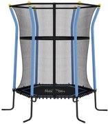 HOMCOM Trambulină Elastică pentru Copii 3-10 Ani cu Intrare cu Fermoar și Țevi Căptușite, Ø163,5x190 cm, Albastru | Aosom Romania