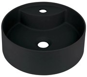 Deante CQS_NU4B - Lavoar SILIA pentru blat, cu orificiu, Ø 36 cm, granit/negru