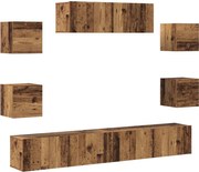 vidaXL Set dulap TV 7 piese montat pe perete lemn vechi lemn prelucrat