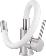 Luno Baterie chiuveta bucatarie finisaj crom - alb - flexibila BOC_W720