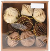 Set de ornamente din hârtie Ornaments bej, 6 cm, 9buc