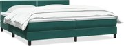 vidaXL Pat box spring cu saltea, verde închis, 180x220 cm, catifea