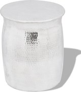 vidaXL Scaun/Masă laterală din aluminiu bătut la ciocan, argintiu