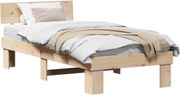 vidaXL Cadru de pat natural 100 x 200 cm Lemn de pin masiv