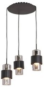 Lustra cu 3 pendule design modern Vaia crom, negru