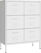 vidaXL Dulap cu sertare, alb, 80x35x101,5 cm, oțel