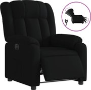 vidaXL Fotoliu rabatabil electric, negru, material textil