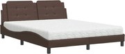 vidaXL Pat cu saltea, Zadar, maro, 160x200 cm, piele ecologică