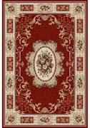 Covor rosu cu flori si modele geometrice 542 Selectează mărime: 080 X 150