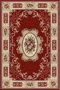 Covor rosu cu flori si modele geometrice 542 Selectează mărime: 100 X 200