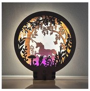 Li-Go 23568/DUB2 - Veioză de masă decorativă LED reglabilă LED/12W/230V 20x22 cm stejar