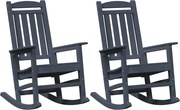 vidaXL Scaun balansoar 2 pcs Bleumarin 92 x 70 x 108 cm Polietilenă
