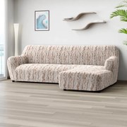 Huse bielastice OCEANO NOU bej canapea cu otoman dreapta (l. 170 - 300 cm)