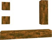 vidaXL Set dulapuri TV, 5 piese, stejar fumuriu, lemn prelucrat