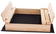Sandpit cu bănci 120cm + capac + agrotextil SUN