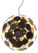 Lampă pendantă de design neagră și aurie - Cerchio