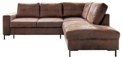 Colțar maro extensibil cu tapițerie din imitație de piele (cu colț pe partea dreaptă) Lofty Lilly – Miuform