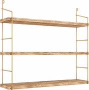Raft bucatarie 498HFT1104, auriu/stejar, lemn/metal, 60x16x62 cm