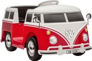 AIYAPLAY Mașinuță Electrică pentru Copii Licență Volkswagen T1 cu MP3 Player, din Metal și PP, 89x49x41.5 cm, Roșu | Aosom Romania