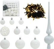 vidaXL Set de Globuri de Crăciun cu 300 LED 120 pcs Alb Plastic