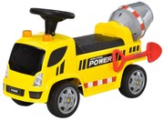 HOMCOM Mașină Ride-On 2 în 1 cu Betoniera Galben, Lumini și Sunete, pentru Copii 18-36 Luni, 78x28.2x42cm | Aosom Romania