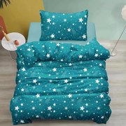 Lenjerie de pat din bumbac Culoare turcoaz, NIGHT SKY